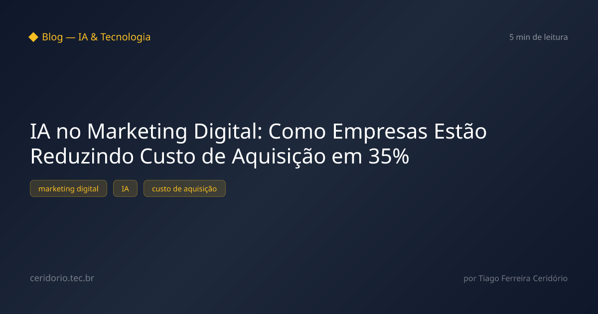 IA no Marketing Digital: Como Empresas Estão Reduzindo Custo de Aquisição em 35%