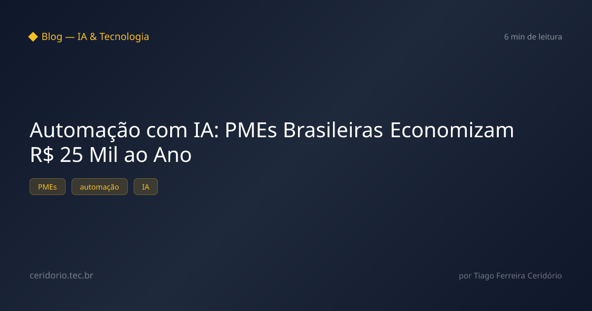 Automação com IA: PMEs Brasileiras Economizam R$ 25 Mil ao Ano